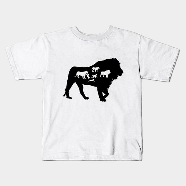 Lion Leader | father protector hero Husband | male lion Family protector Kids T-Shirt by Katarinastudioshop